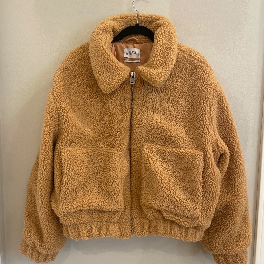 Urban Outfitters tan teddy jacket